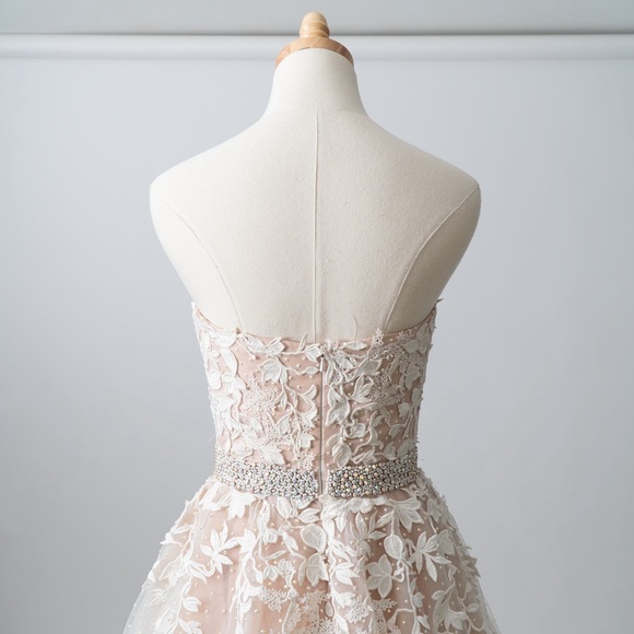 SHERRI HILL Tulle Strapless Appliqué Gown - Picture 6 of 8